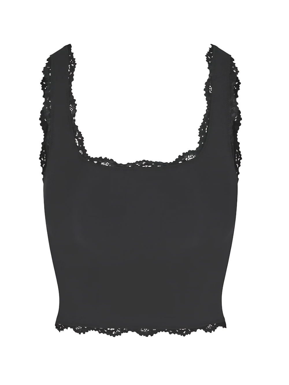 SKIMS Black Lace-Trim Scoop Bandeau